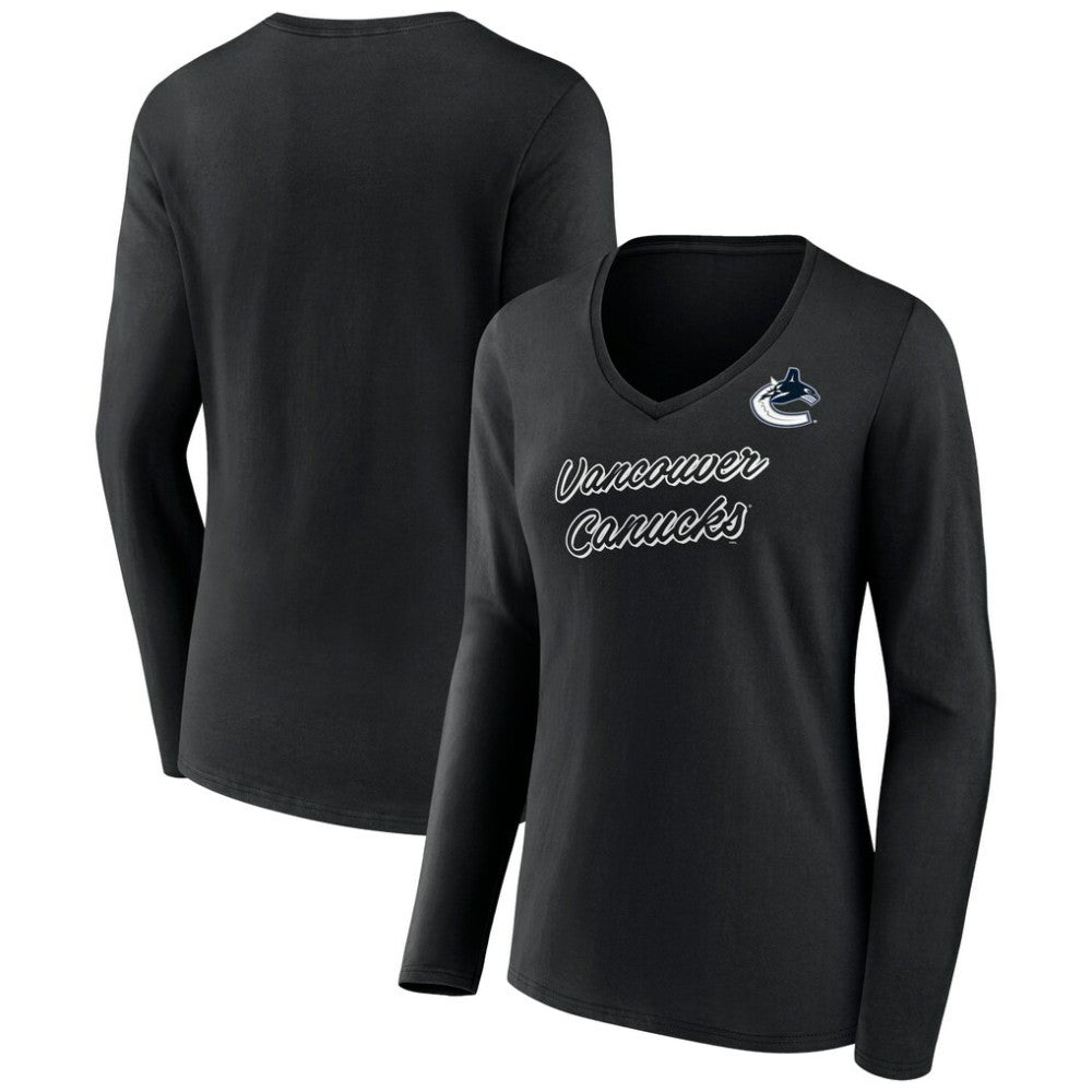Vancouver Canucks Women's Forge Long Sleeve V-Neck T-Shirt -  NHL T-shirts
