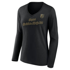 Vegas Golden Knights Women's Forge Long Sleeve V-Neck T-Shirt -  NHL T-shirts