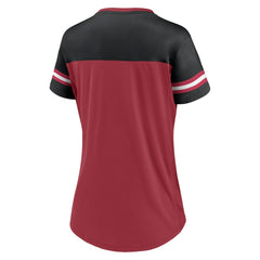 Arizona Cardinals Women's Blitz & Glam Lace-Up V-Neck Jersey T-Shirt | NFL Online