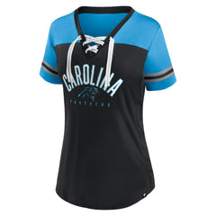 Carolina Panthers Women's Blitz & Glam Lace-Up V-Neck Jersey T-Shirt | NFL Online
