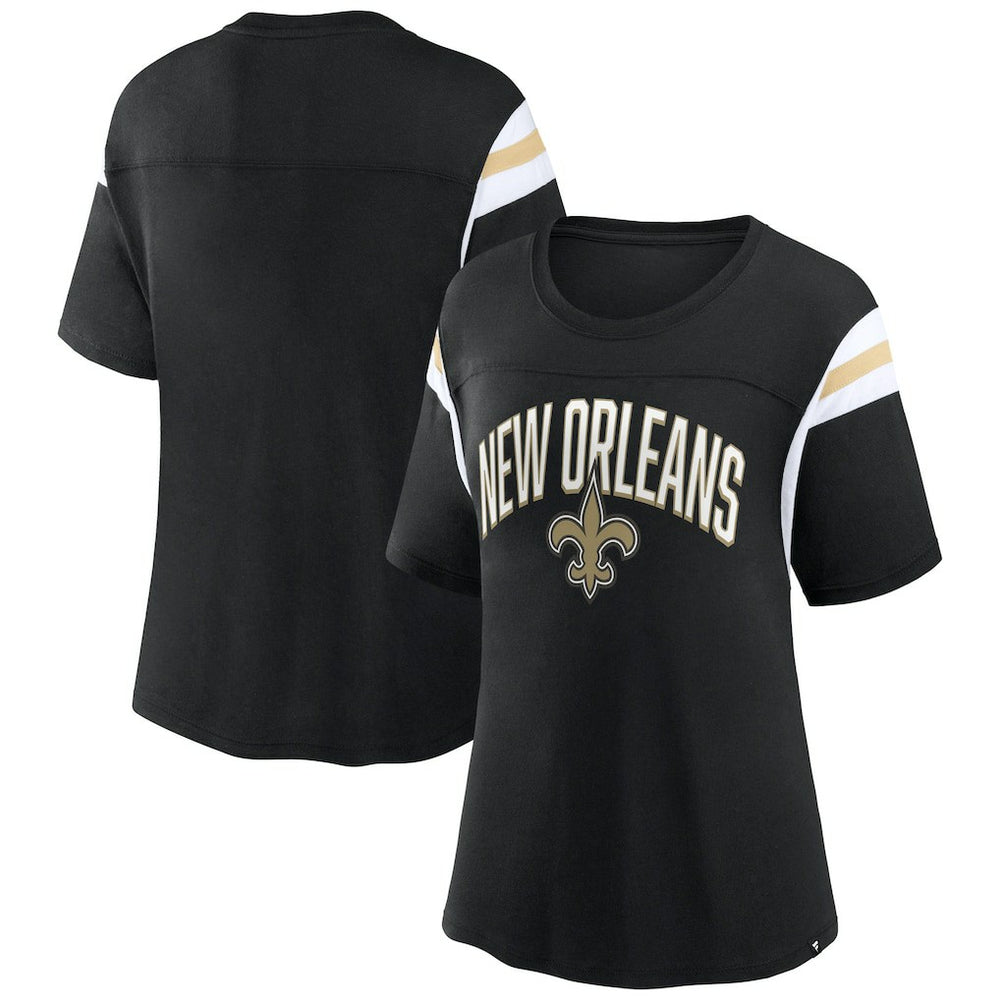 New Orleans Saints Women's Earned Stripes T-Shirt | NFL Outlet