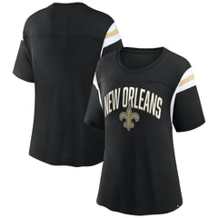 New Orleans Saints Women's Earned Stripes T-Shirt | NFL Outlet