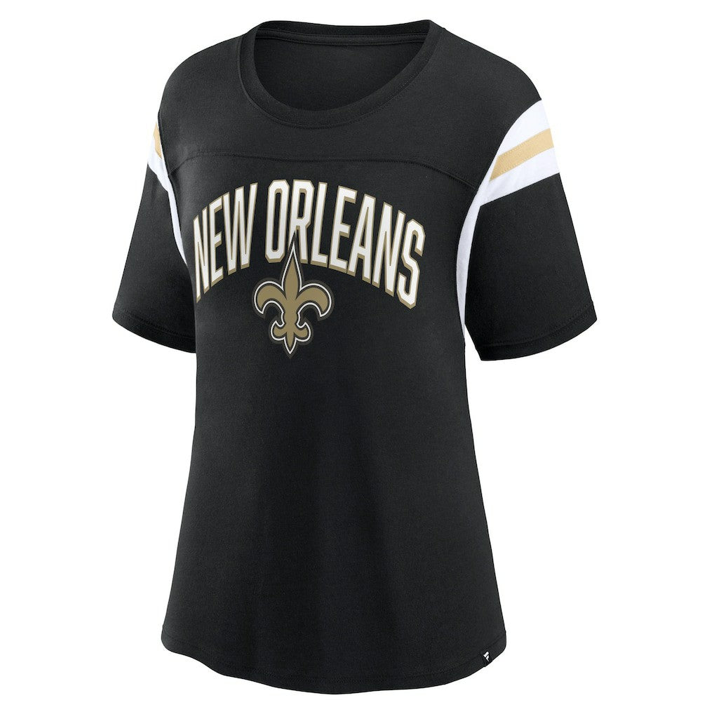 New Orleans Saints Women's Earned Stripes T-Shirt | NFL Outlet