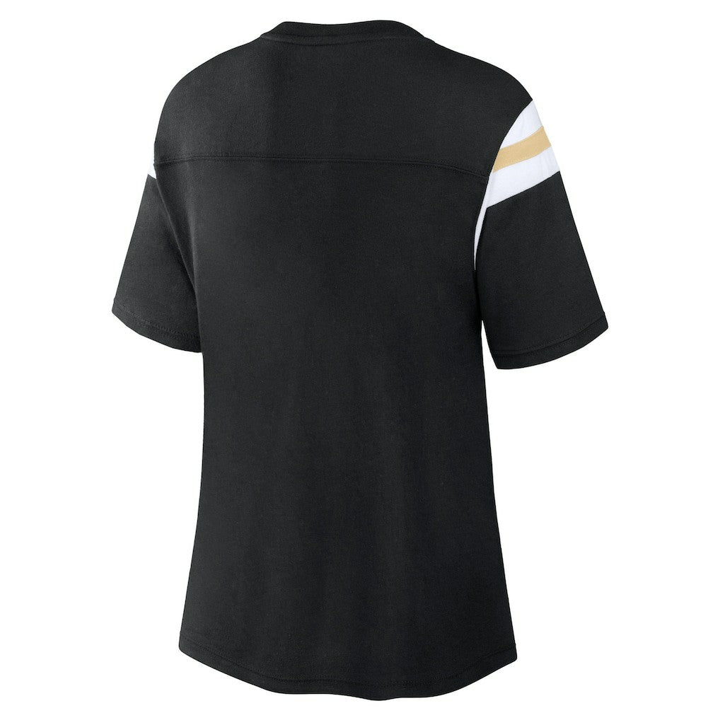 New Orleans Saints Women's Earned Stripes T-Shirt | NFL Outlet