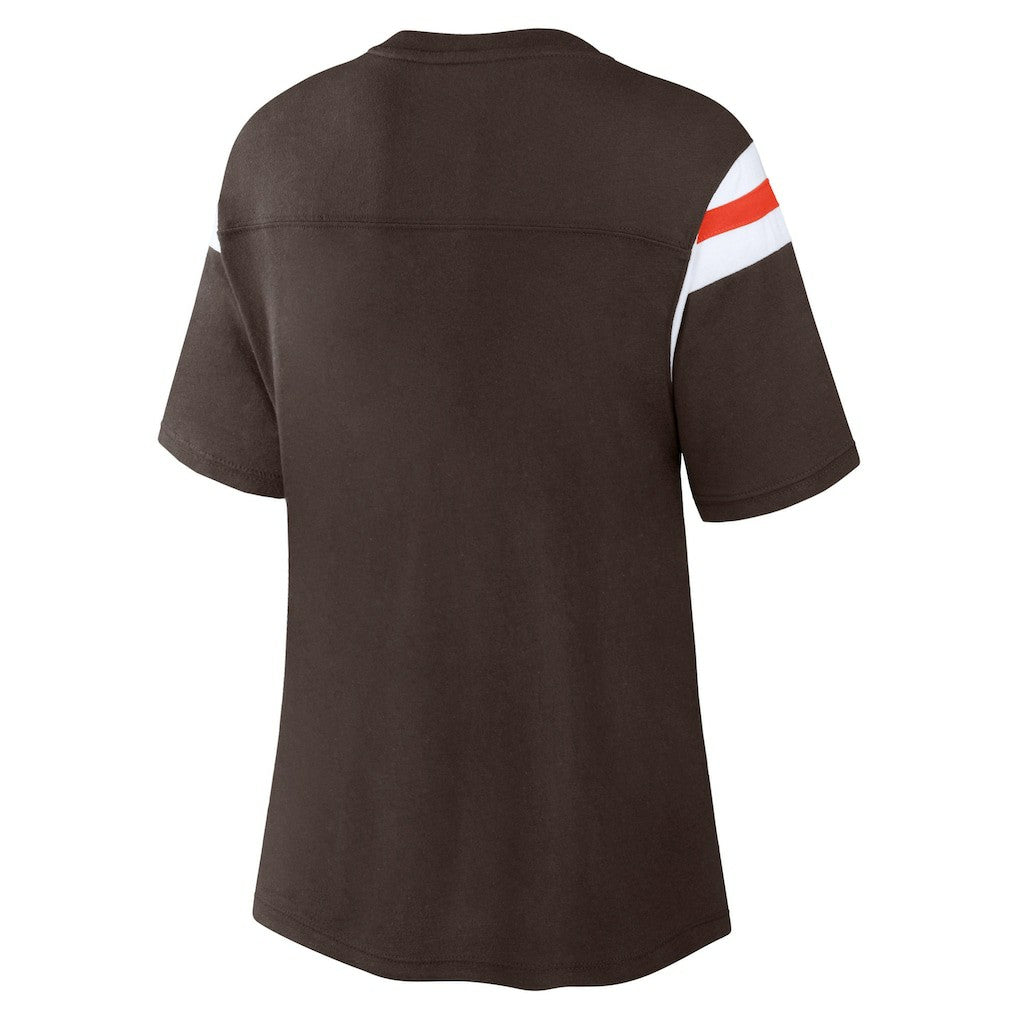 Cleveland Browns Women's Earned Stripes T-Shirt | NFL Outlet
