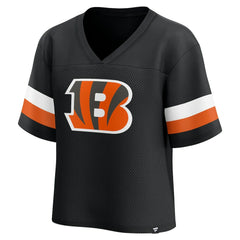Cincinnati Bengals Women's Established Jersey Cropped V-Neck T-Shirt | NFL On sale