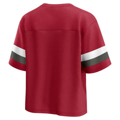 Tampa Bay Buccaneers Women's Established Jersey Cropped V-Neck T-Shirt | NFL Outlet