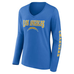 Los Angeles Chargers Women's Wordmark Long Sleeve V-Neck T-Shirt | NFL Near me