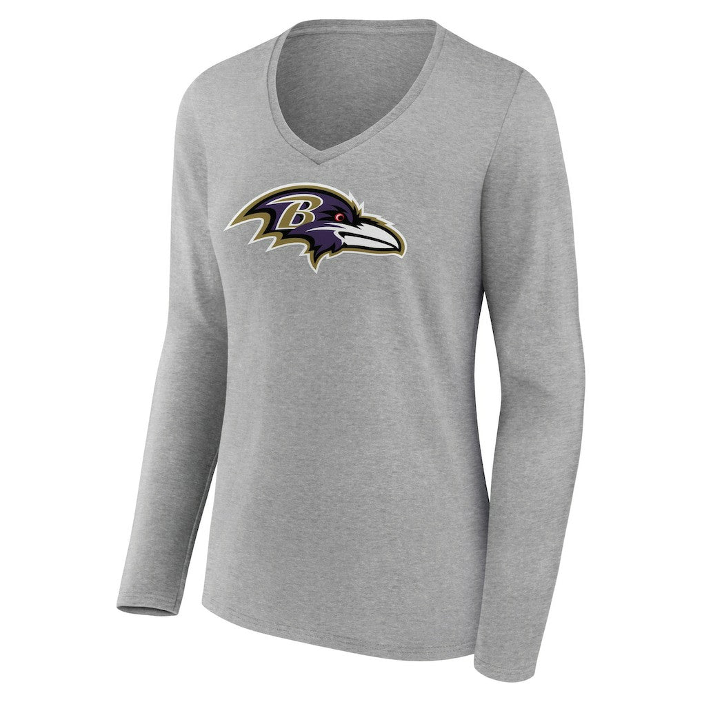 Baltimore Ravens Women's Primary Team Logo Long Sleeve V-Neck T-Shirt | NFL Sale