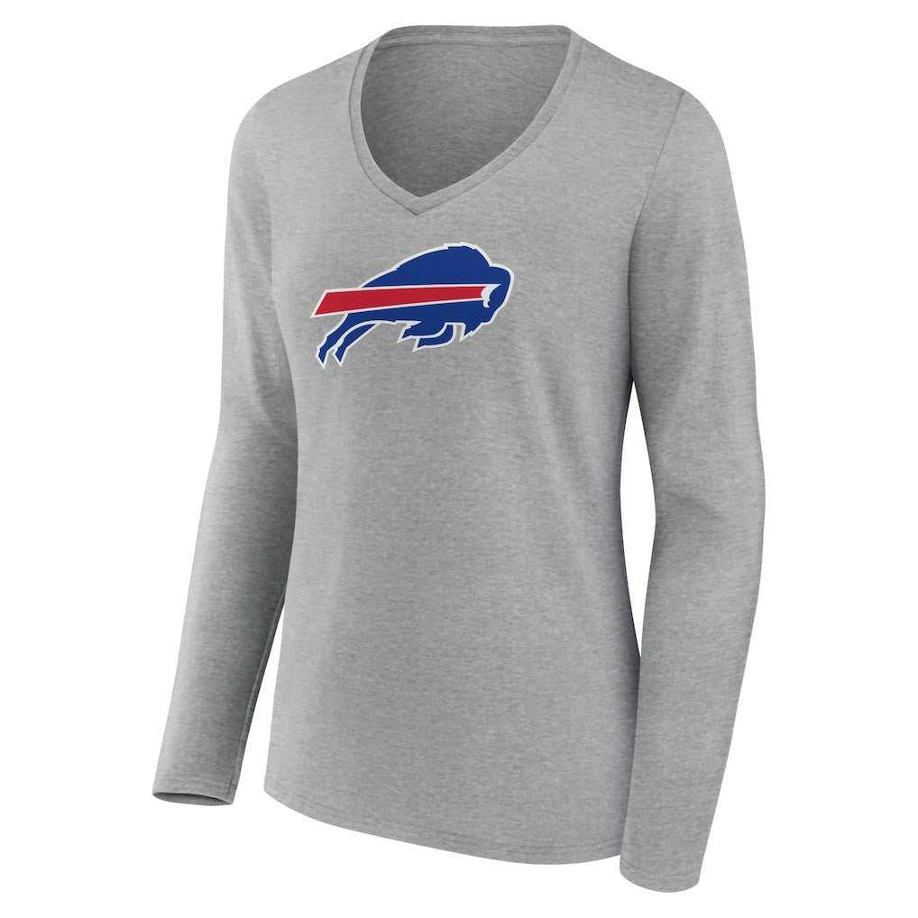 Buffalo Bills Women's Primary Team Logo Long Sleeve V-Neck T-Shirt | NFL Hot