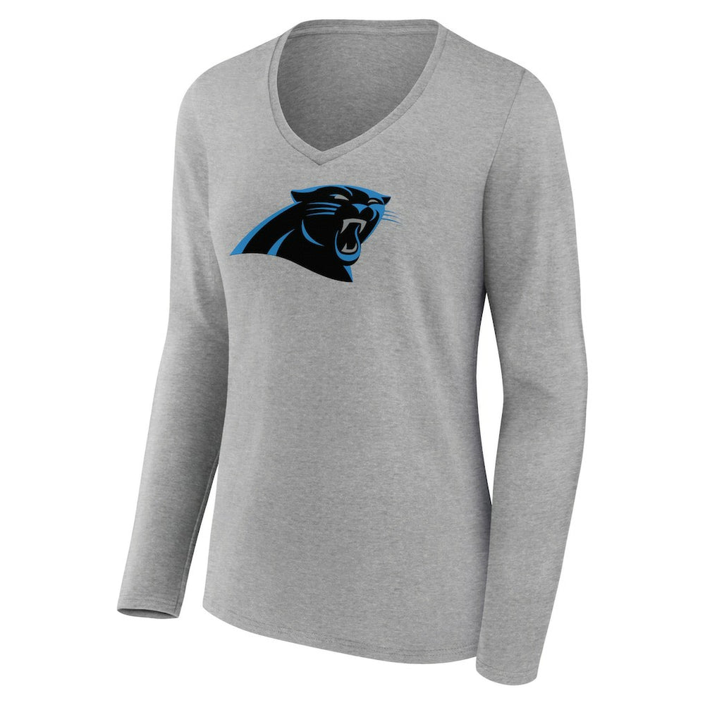 Carolina Panthers Women's Primary Team Logo Long Sleeve V-Neck T-Shirt | NFL Online