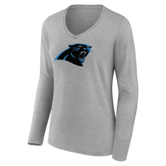 Carolina Panthers Women's Primary Team Logo Long Sleeve V-Neck T-Shirt | NFL Online