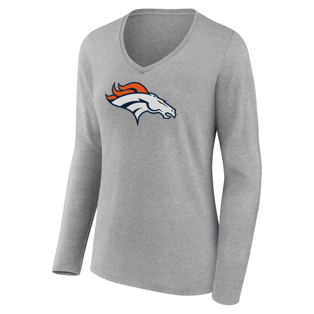 Denver Broncos Women's Primary Team Logo Long Sleeve V-Neck T-Shirt | NFL US
