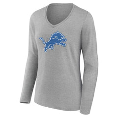 Detroit Lions Women's Primary Team Logo Long Sleeve V-Neck T-Shirt | NFL Online