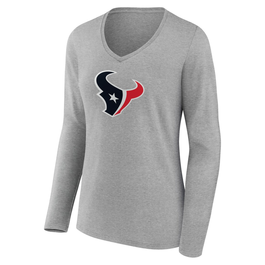 Houston Texans Women's Primary Team Logo Long Sleeve V-Neck T-Shirt | NFL Near me