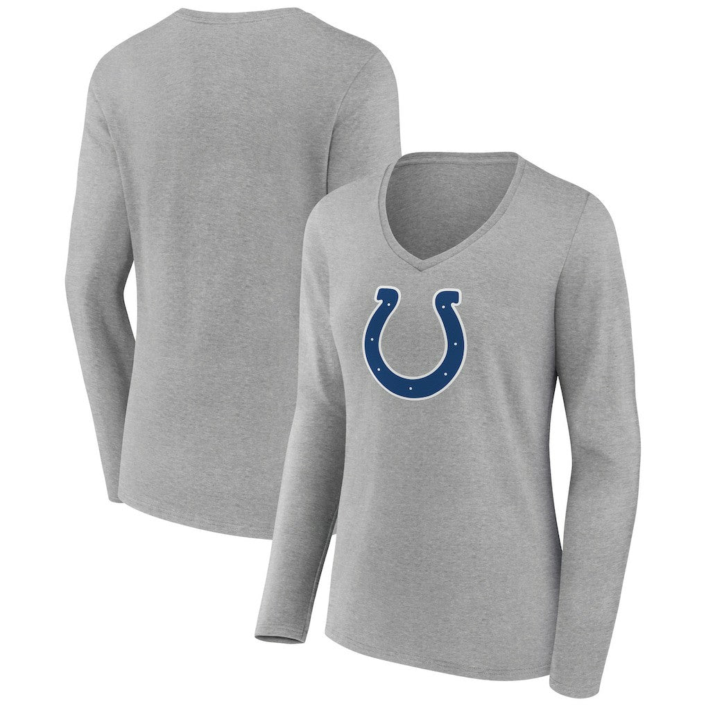 Indianapolis Colts Women's Primary Team Logo Long Sleeve V-Neck T-Shirt | NFL Discount