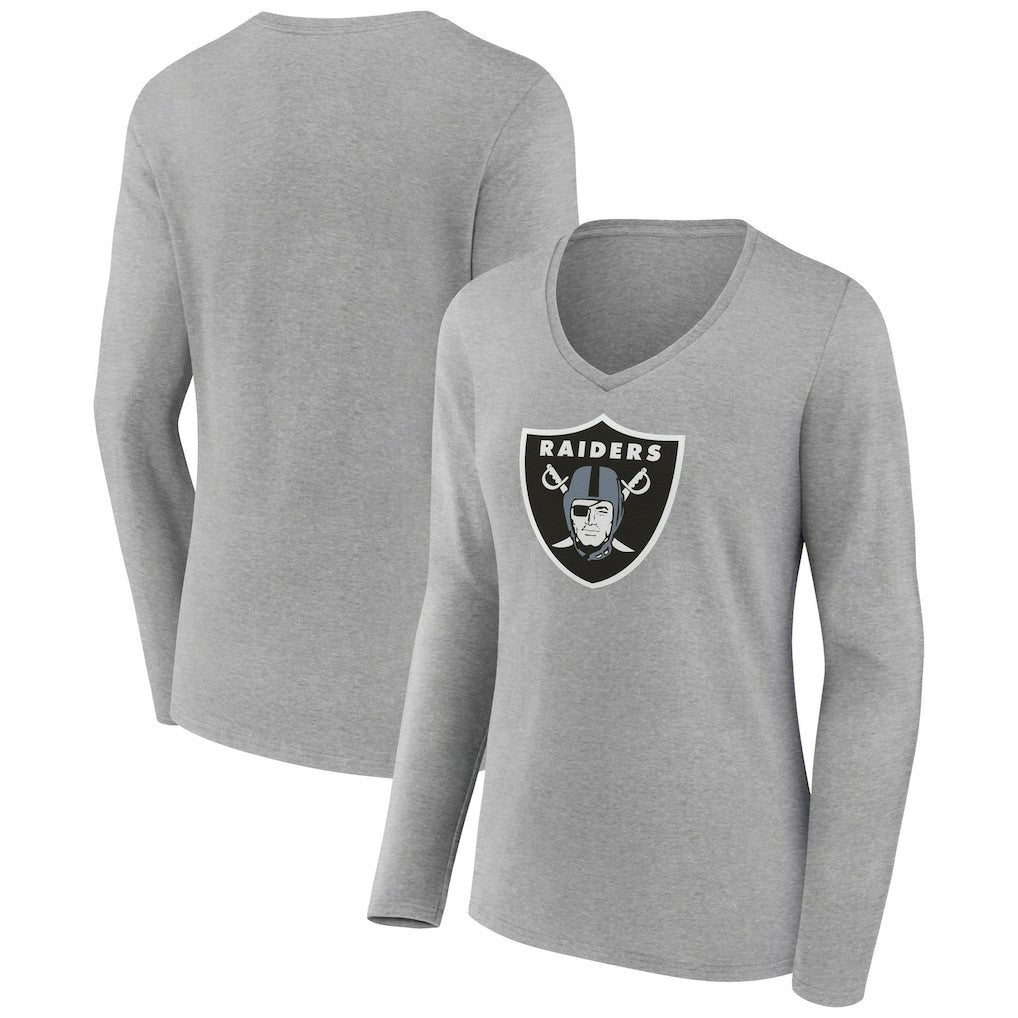 Las Vegas Raiders Women's Primary Team Logo Long Sleeve V-Neck T-Shirt | NFL US