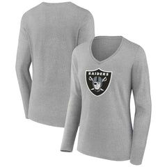 Las Vegas Raiders Women's Primary Team Logo Long Sleeve V-Neck T-Shirt | NFL US