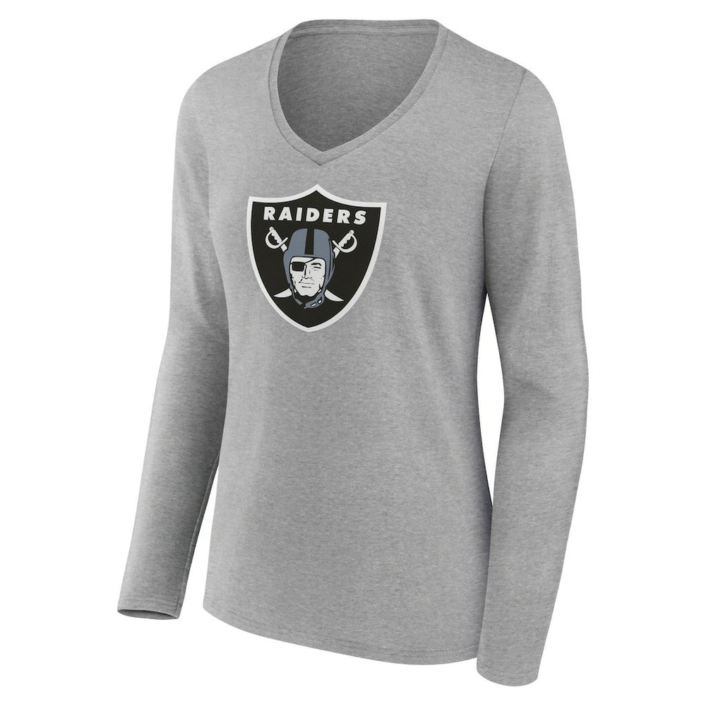 Las Vegas Raiders Women's Primary Team Logo Long Sleeve V-Neck T-Shirt | NFL US