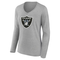 Las Vegas Raiders Women's Primary Team Logo Long Sleeve V-Neck T-Shirt | NFL US