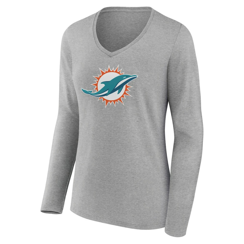 Miami Dolphins Women's Primary Team Logo Long Sleeve V-Neck T-Shirt | NFL Near me