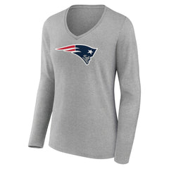New England Patriots Women's Primary Team Logo Long Sleeve V-Neck T-Shirt | NFL US