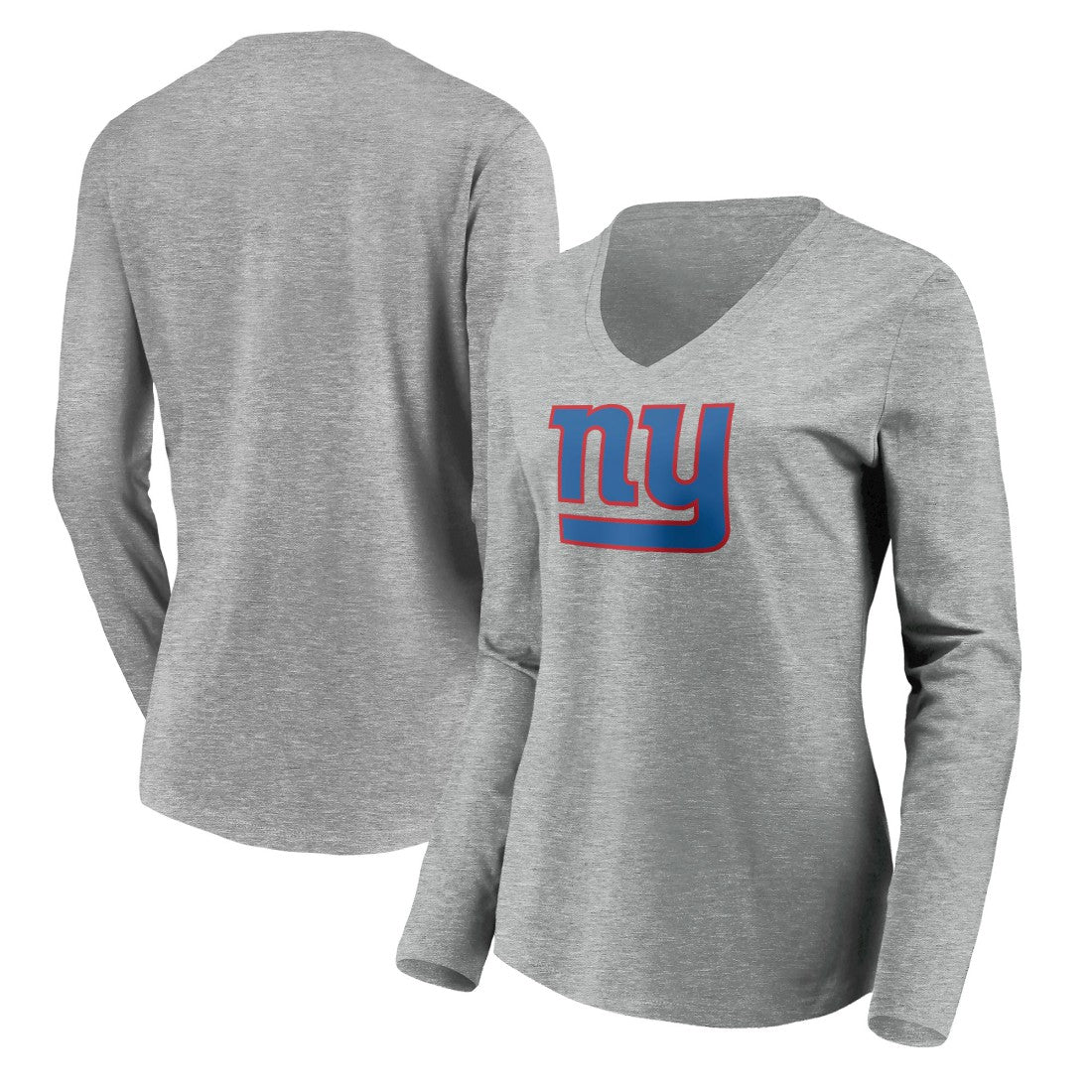 New York Giants Women's Primary Team Logo Long Sleeve V-Neck T-Shirt | NFL Discount