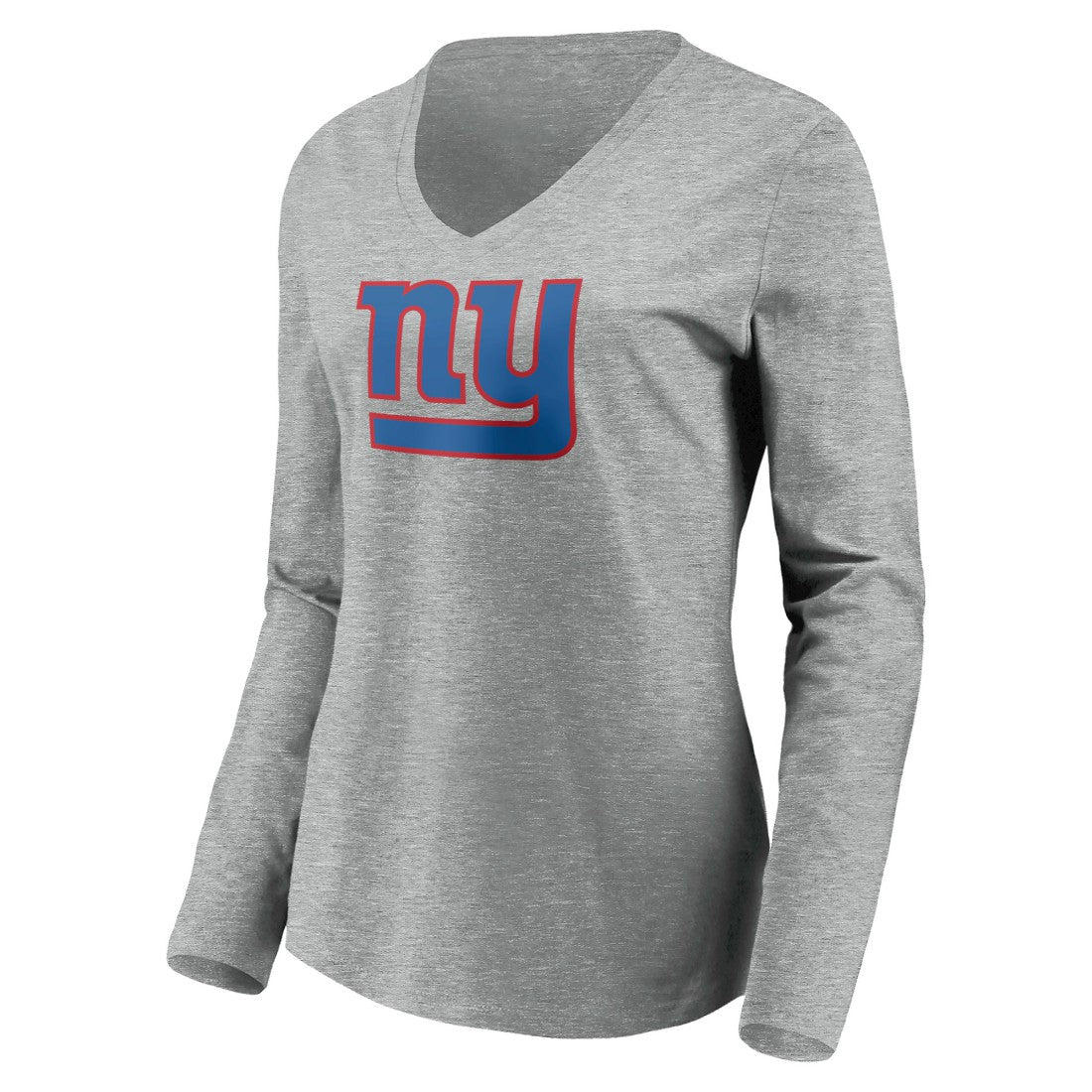 New York Giants Women's Primary Team Logo Long Sleeve V-Neck T-Shirt | NFL Discount