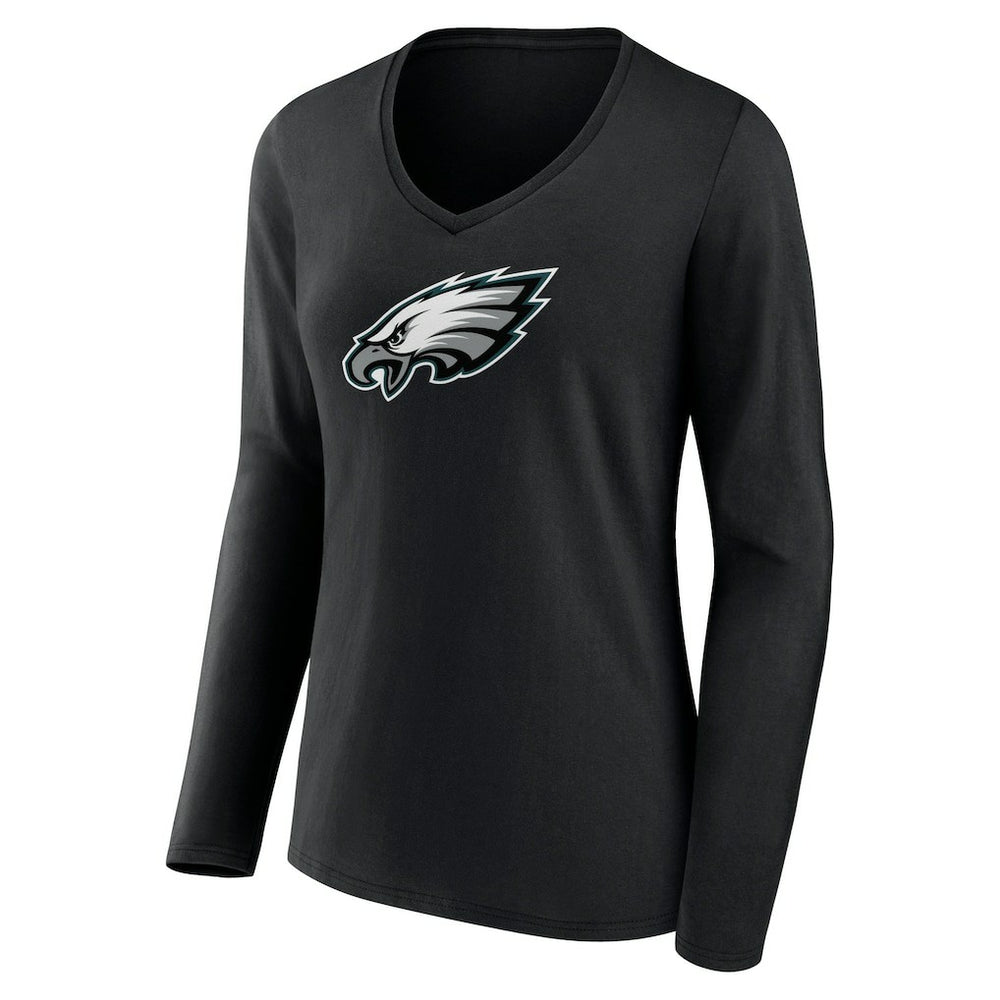Philadelphia Eagles Women's Primary Team Logo Long Sleeve V-Neck T-Shirt | NFL Sale