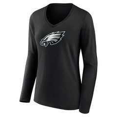 Philadelphia Eagles Women's Primary Team Logo Long Sleeve V-Neck T-Shirt | NFL Sale
