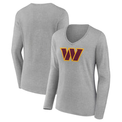 Washington Commanders Women's Primary Team Logo Long Sleeve V-Neck T-Shirt | NFL On sale