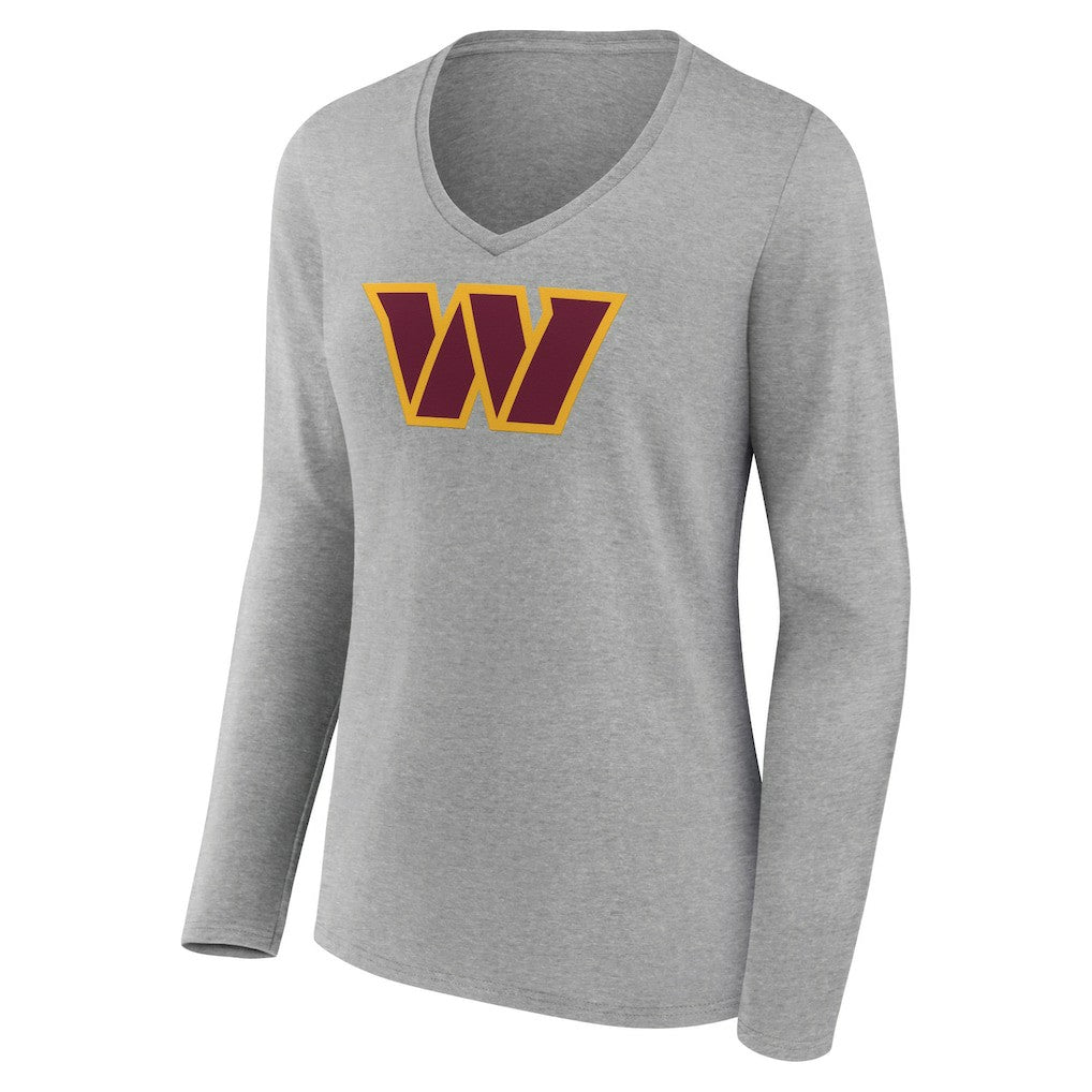 Washington Commanders Women's Primary Team Logo Long Sleeve V-Neck T-Shirt | NFL On sale