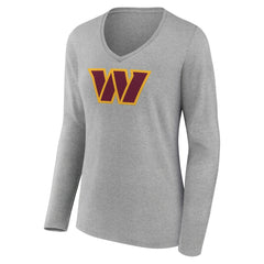 Washington Commanders Women's Primary Team Logo Long Sleeve V-Neck T-Shirt | NFL On sale