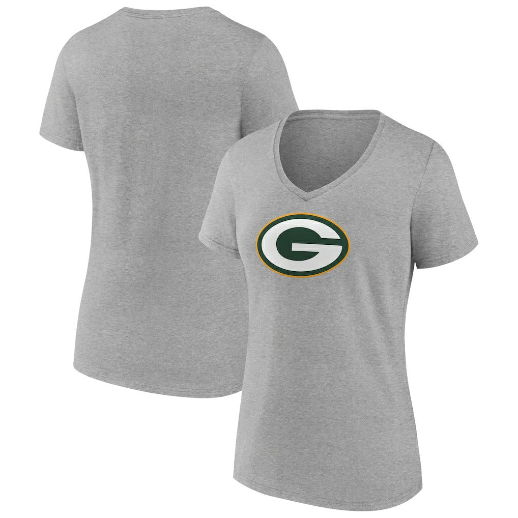 Green Bay Packers Women's Primary Team Logo V-Neck T-Shirt | NFL Hot