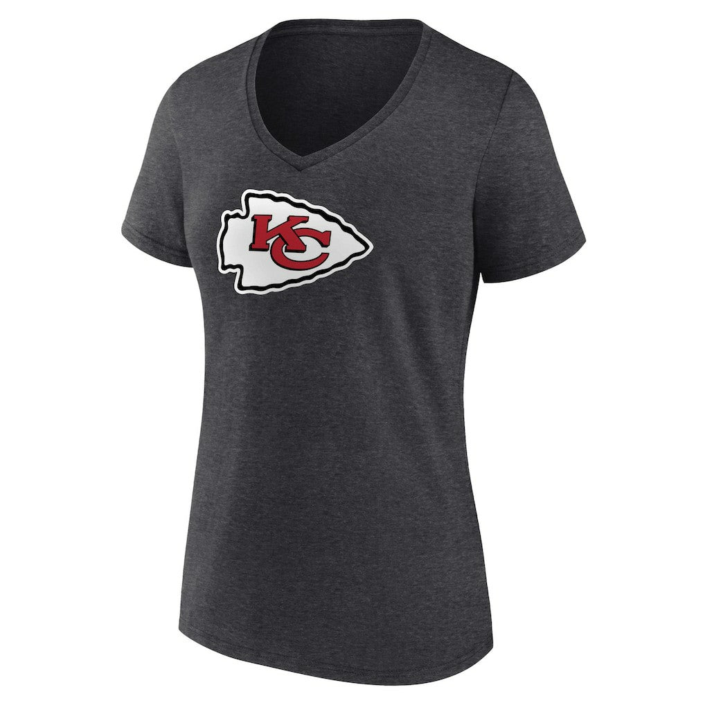 Kansas City Chiefs Women's Primary Team Logo V-Neck T-Shirt | NFL Discount