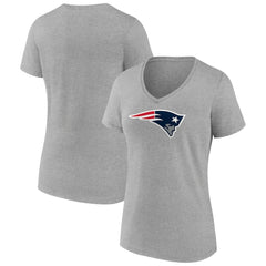 New England Patriots Women's Primary Team Logo V-Neck T-Shirt | NFL Hot