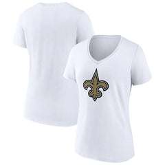 New Orleans Saints Women's Primary Team Logo V-Neck T-Shirt | NFL Discount