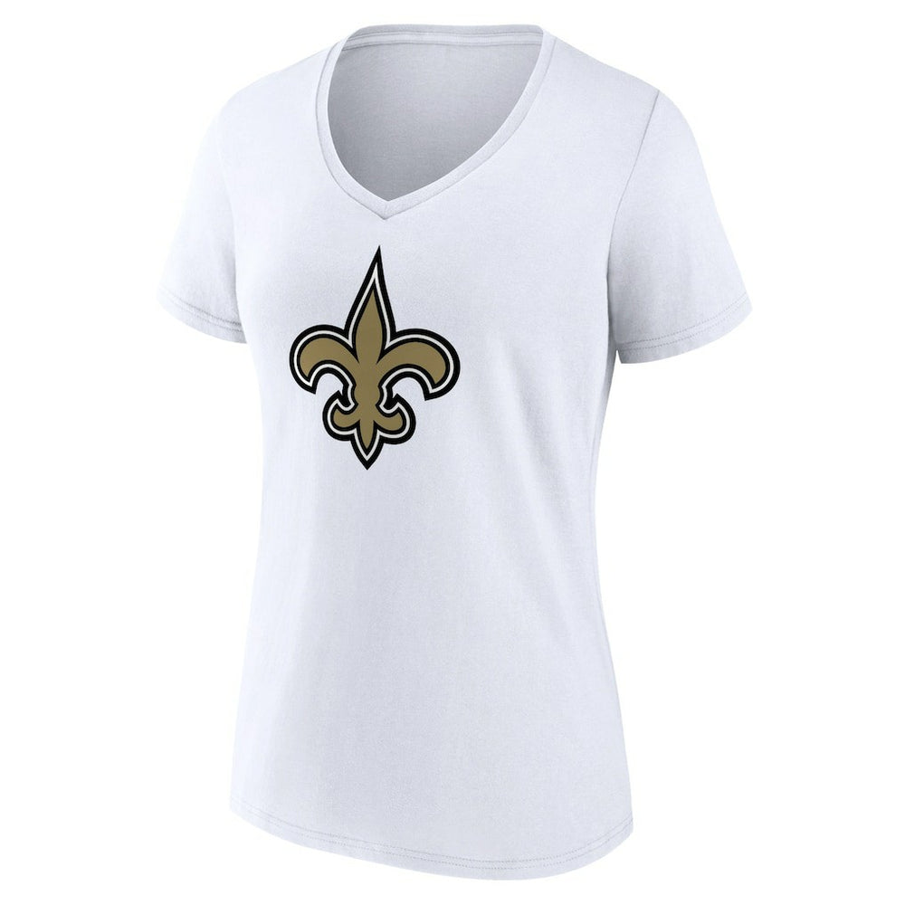 New Orleans Saints Women's Primary Team Logo V-Neck T-Shirt | NFL Discount