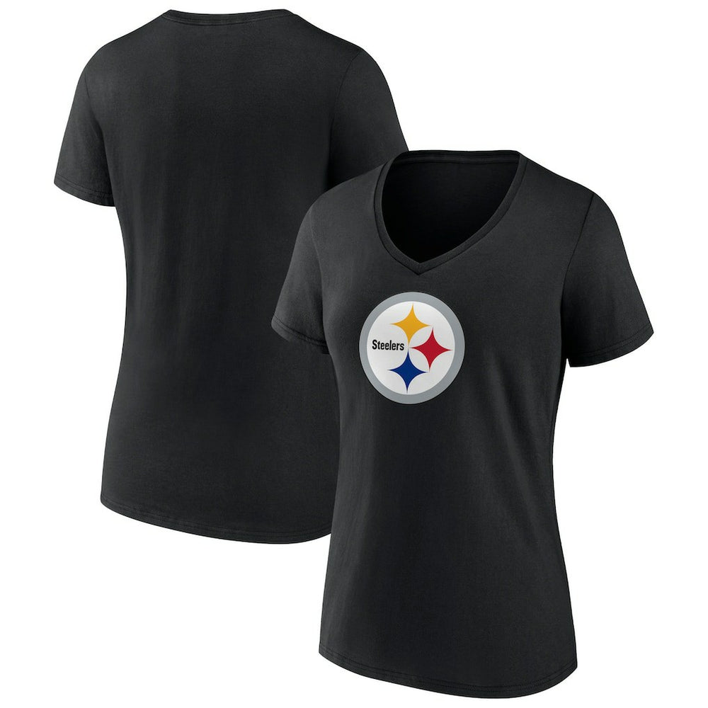 Pittsburgh Steelers Women's Primary Team Logo V-Neck T-Shirt | NFL Hot