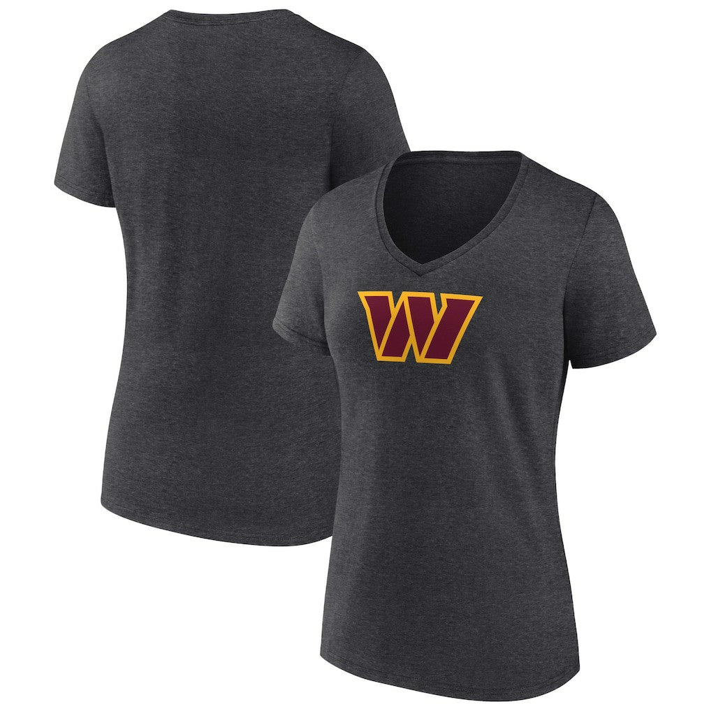 Washington Commanders Women's Primary Team Logo V-Neck T-Shirt | NFL Discount