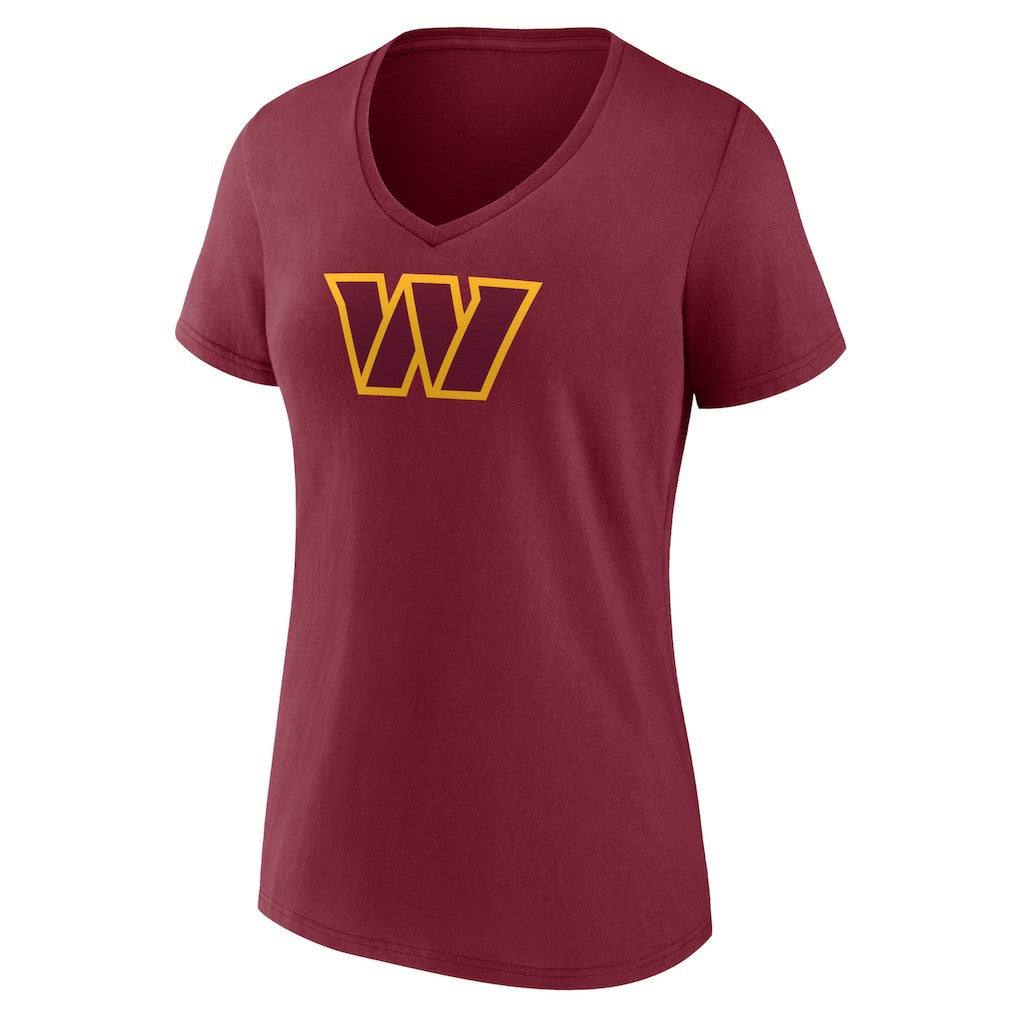 Washington Commanders Women's Primary Team Logo V-Neck T-Shirt | NFL New
