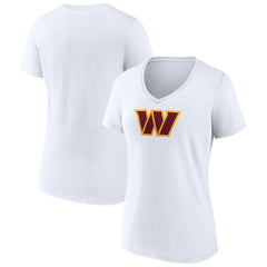 Washington Commanders Women's Primary Team Logo V-Neck T-Shirt | NFL Discount