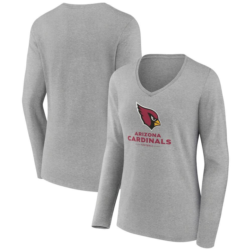 Arizona Cardinals Women's Logo Team Lockup Long Sleeve V-Neck T-Shirt | NFL Online