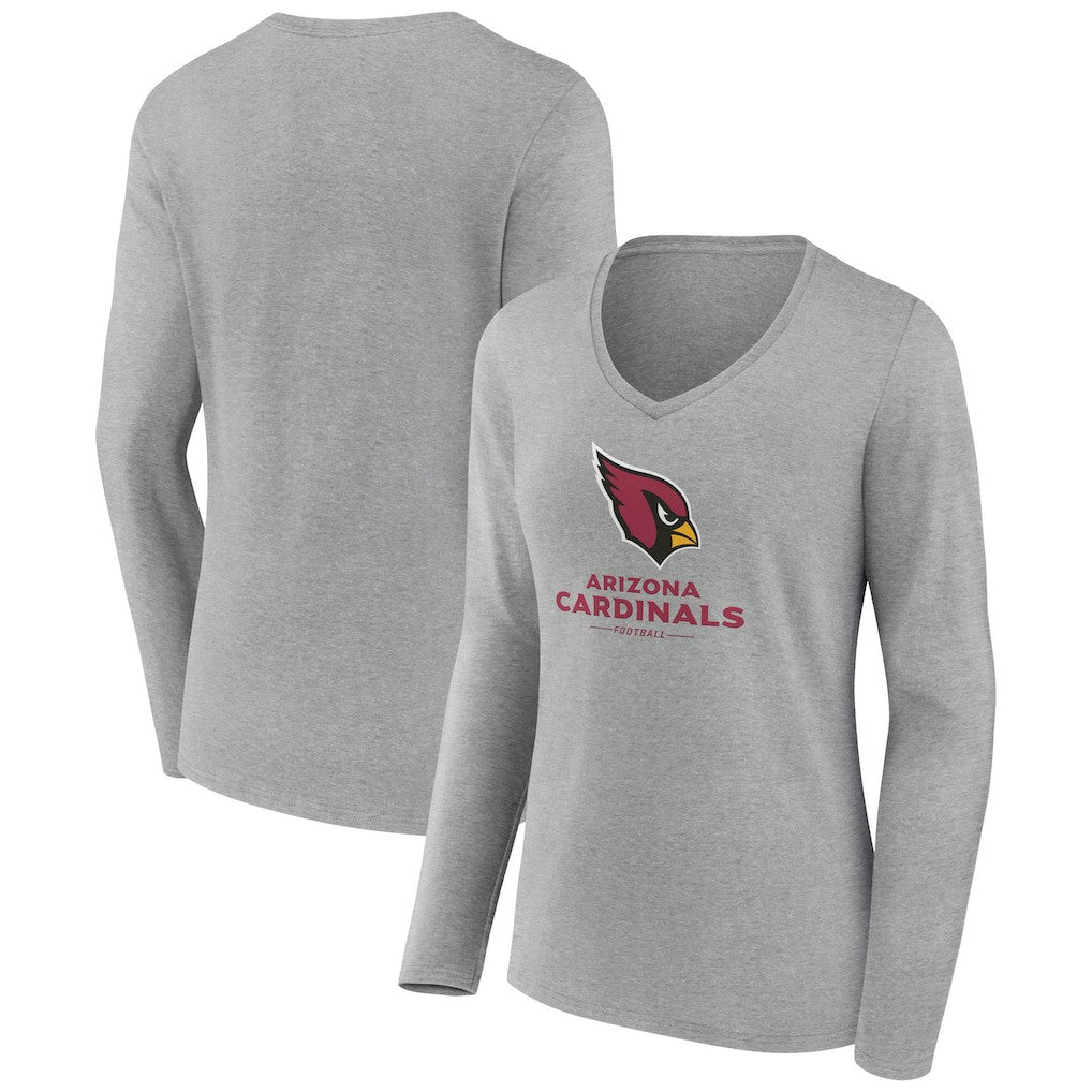 Arizona Cardinals Women's Logo Team Lockup Long Sleeve V-Neck T-Shirt | NFL Online