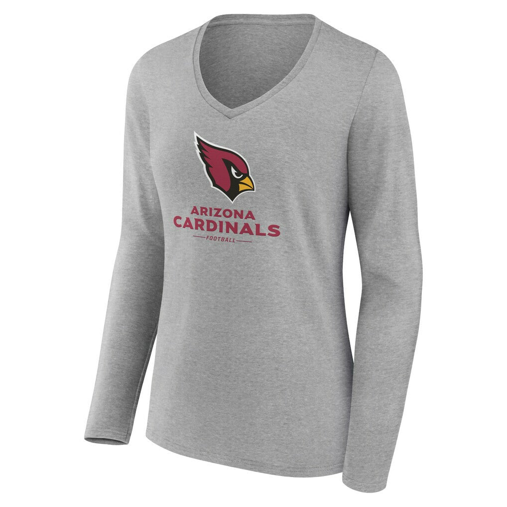 Arizona Cardinals Women's Logo Team Lockup Long Sleeve V-Neck T-Shirt | NFL Online
