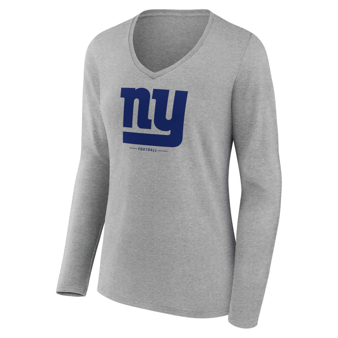 New York Giants Women's Logo Team Lockup Long Sleeve V-Neck T-Shirt | NFL Online