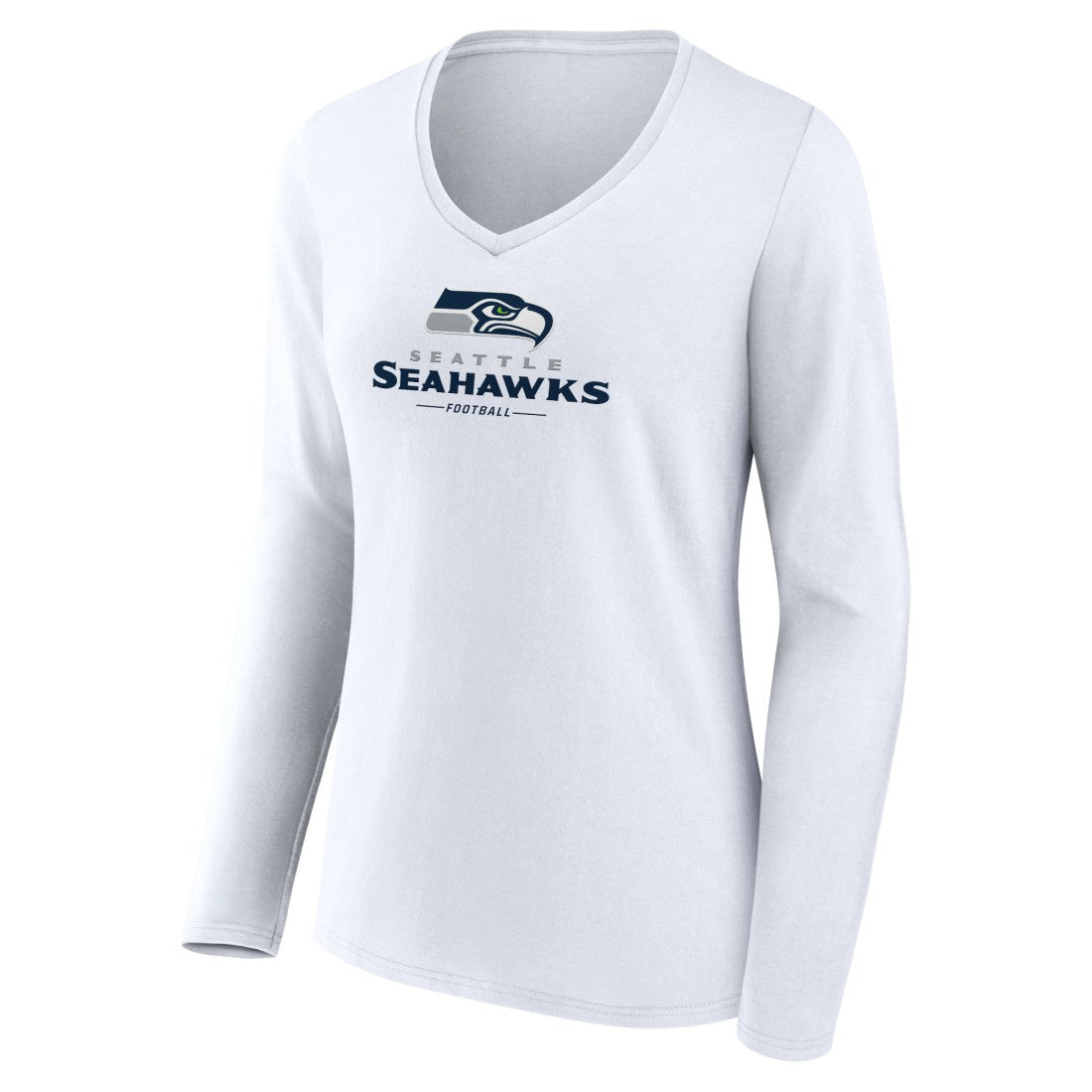 Seattle Seahawks Women's Logo Team Lockup Long Sleeve V-Neck T-Shirt | NFL On sale