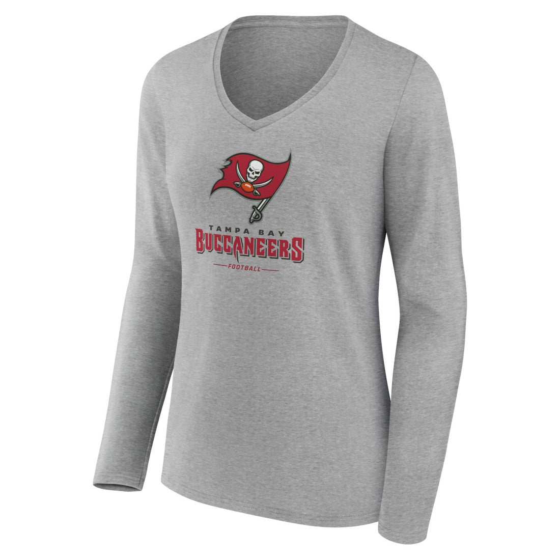 Tampa Bay Buccaneers Women's Logo Team Lockup Long Sleeve V-Neck T-Shirt | NFL On sale