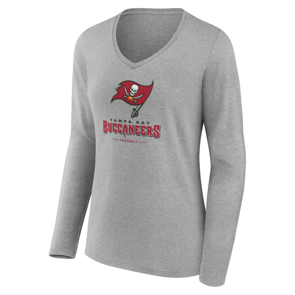 Tampa Bay Buccaneers Women's Logo Team Lockup Long Sleeve V-Neck T-Shirt | NFL On sale
