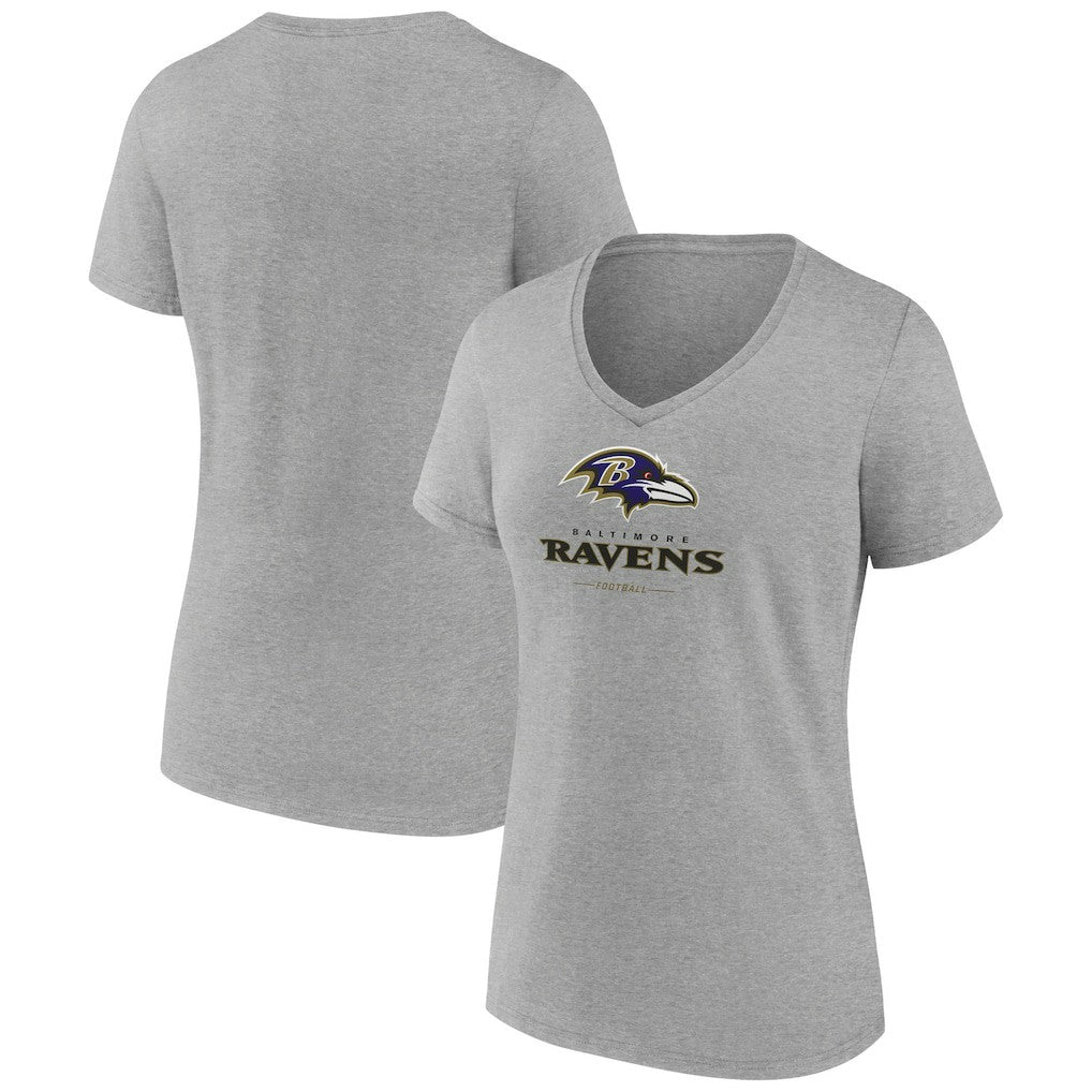 Baltimore Ravens Women's Logo Team Lockup V-Neck T-Shirt | NFL On sale